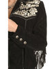 Scully Fringe & White Floral Embroidered Western Yokes Leather Jacket