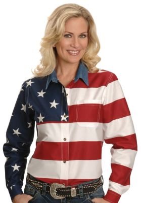 Roper American Flag Long Sleeved Shirt