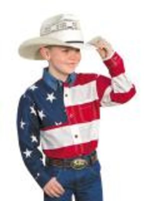 Roper Long Sleeved American Flag Shirt Kids
