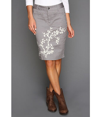 Stetson Washed Twill Pencil Skirt Grey Washed Twill