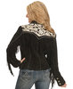 Scully Fringe & White Floral Embroidered Western Yokes Leather Jacket
