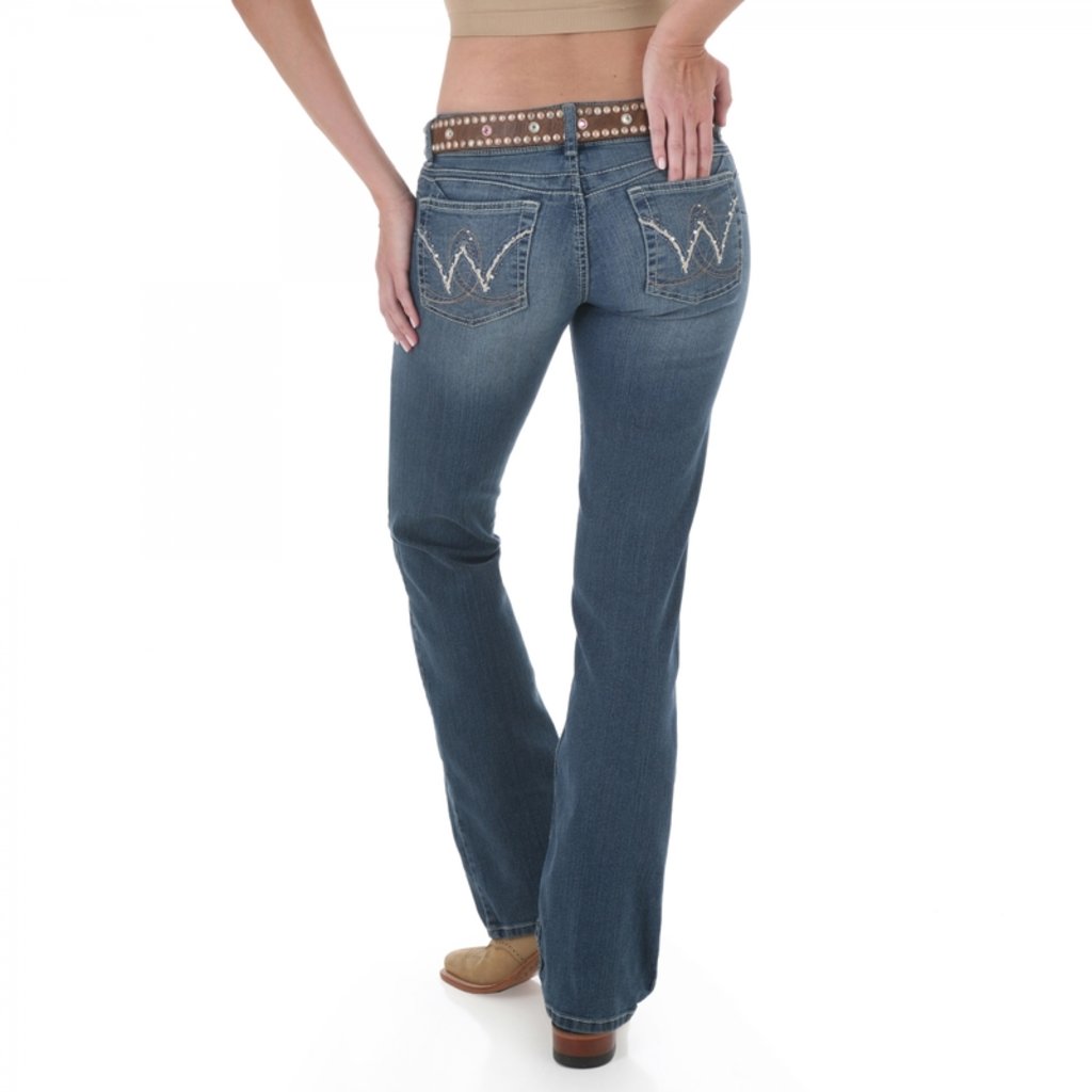 Booty Up™ by Wrangler® Ladies American Royal Low Rise Dark Stonewash Jean