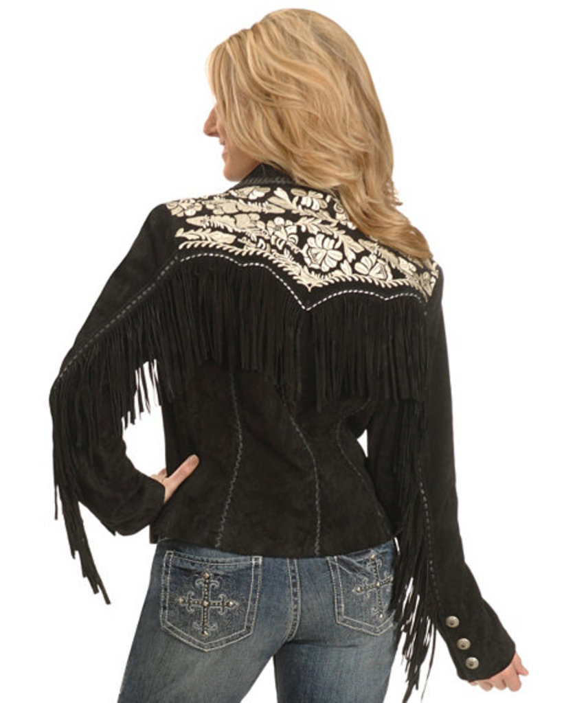 Scully Fringe & White Floral Embroidered West