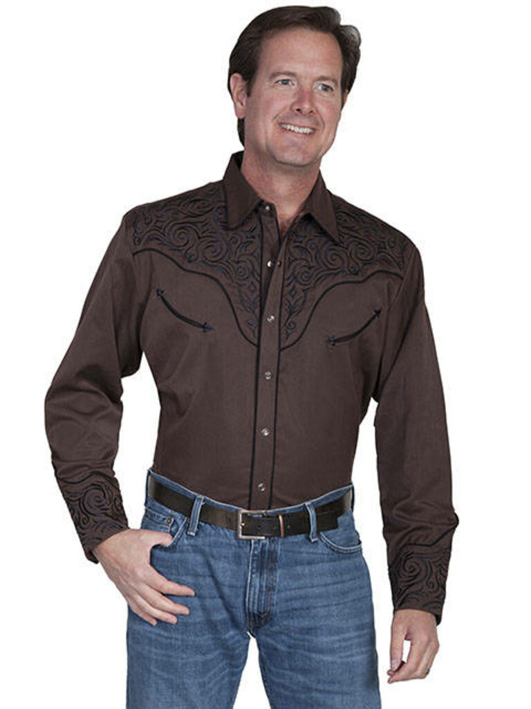 Scully Men's Shirt Brown P-815