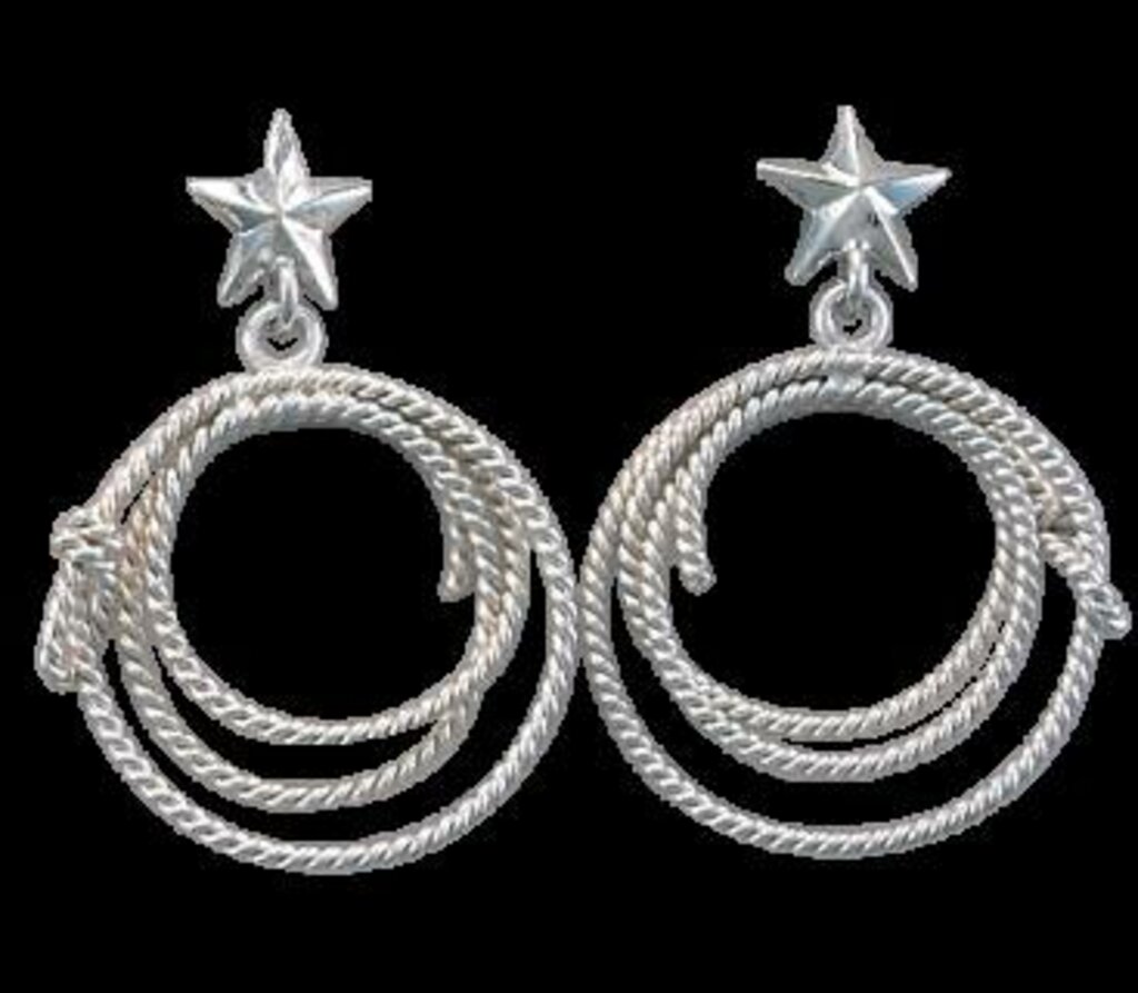 BarV Ranch, Earrings, Silver Lariats