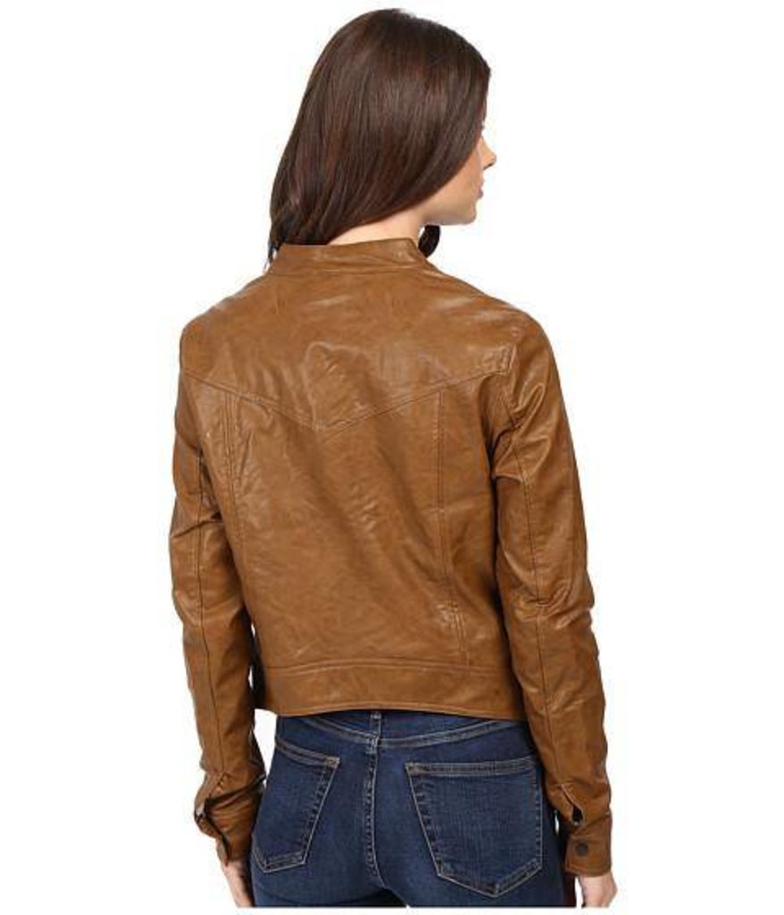 Cruel Girl Sassy Women's Brown Vegan Leather Jacket CWJ9507001