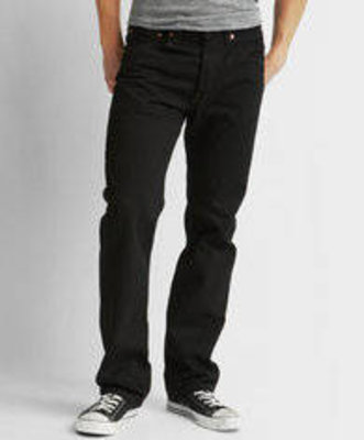 Levi 501 Prewashed Button Fly Black Jeans