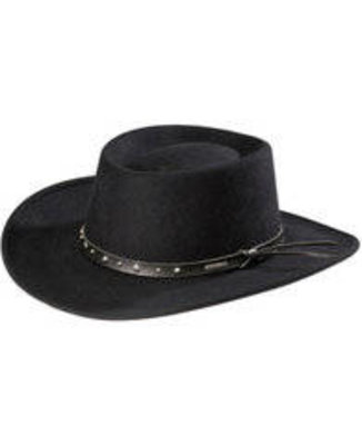 Stetson Crushable Black Hawk  Wool Gambler Hat