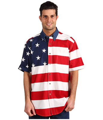 Roper Short Sleeved American Flag Shirt