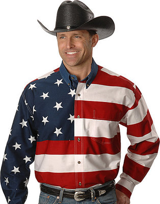 Roper American Flag Long Sleeved 301-185-101RE