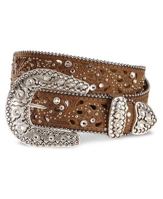 Justin Ladies Brown Leather Belt Palazzo