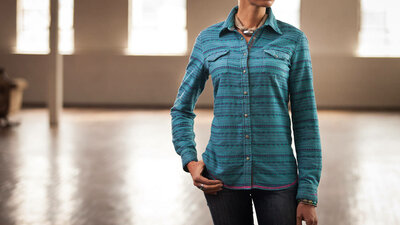 Ryan Michael Aztec Stripe Western Shirt
