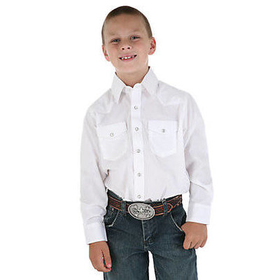 Wrangler Solid White Long Sleeved Shirt 204WHSL