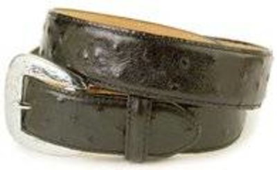 Mens Tony Lama Black Ostrich print Belt