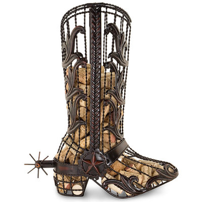 Cowboy Boot Wine Cork Cage